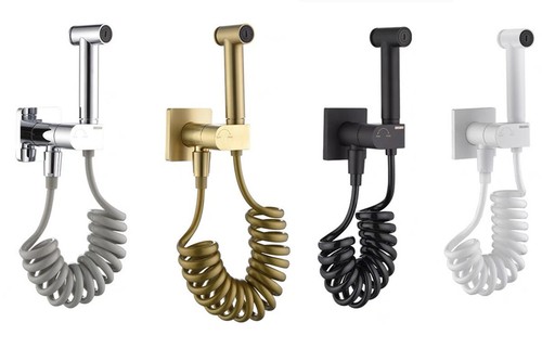 Brass push button bidet - push,
