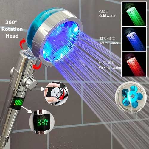 Led high pressure shower head - led,